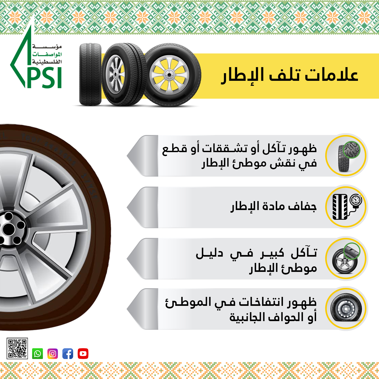 حملة توعوية خاصة باطارات السيارت